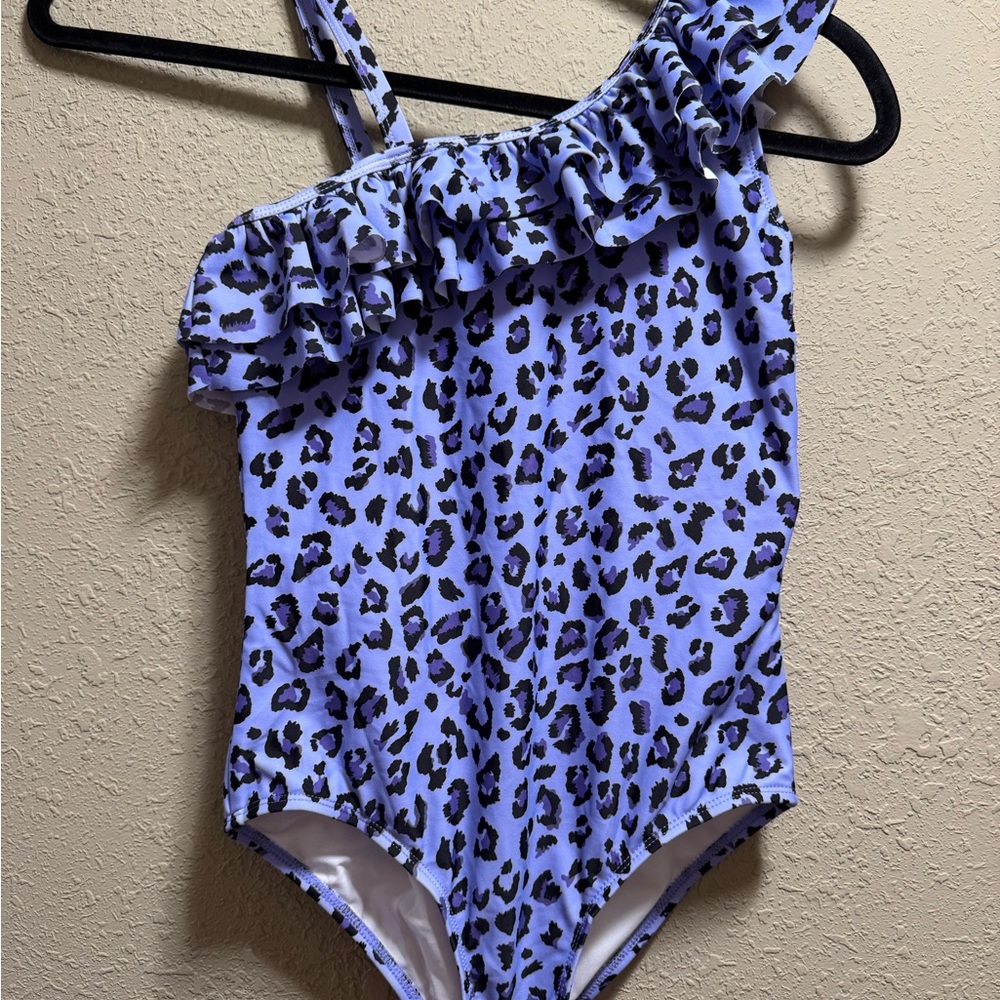 Stylish Purple Leopard Print One-Piece Swimsuit